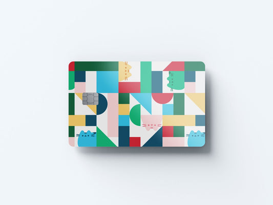 Watercolor shapes design | credit card sticker | small chip | credit card skin for nursery and home wall decor.
