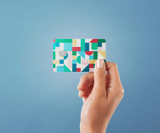 Watercolor shapes design | credit card sticker | small chip | credit card skin for nursery and home wall decor.