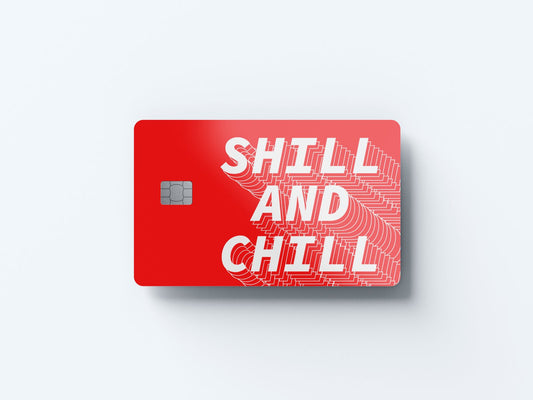 Watercolor shill and chill design | credit card sticker | small chip | credit card skin for nursery and home wall decor.