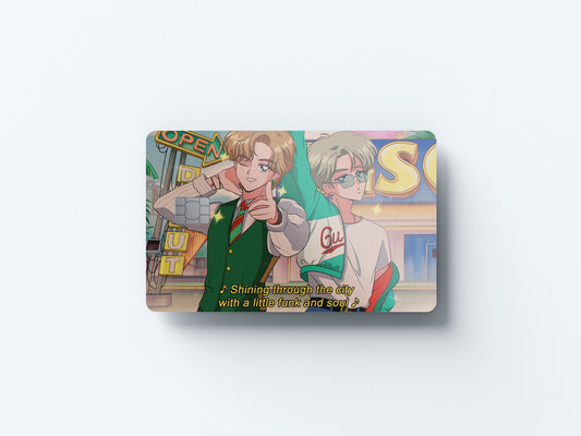 Watercolor shining through the city design | credit card sticker | small chip | credit card skin for nursery and home wall decor.