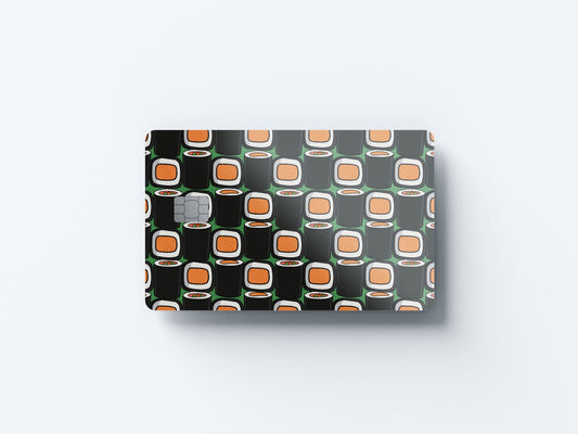 Watercolor shushi design | credit card sticker | small chip | credit card skin for nursery and home wall decor.