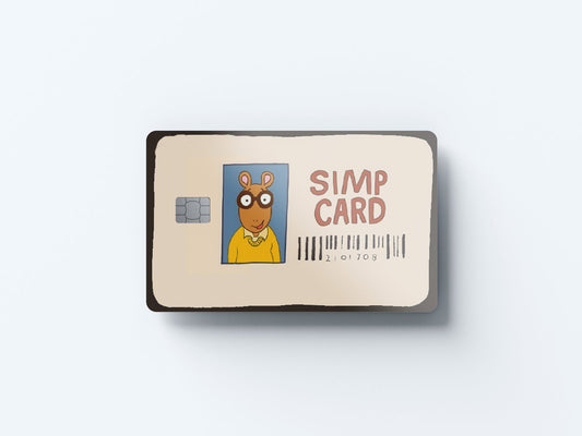 Watercolor simp card design | credit card sticker | small chip | credit card skin for nursery and home wall decor.