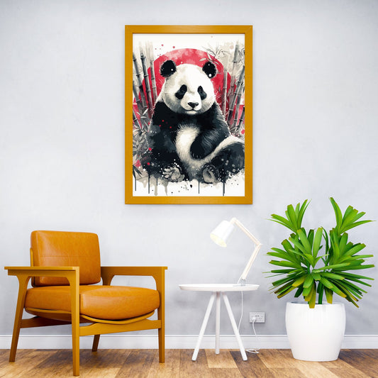 sitting panda Asian Style Poster | Wall Art for Home & Office | High-Quality Print - High-Quality Visual Display
