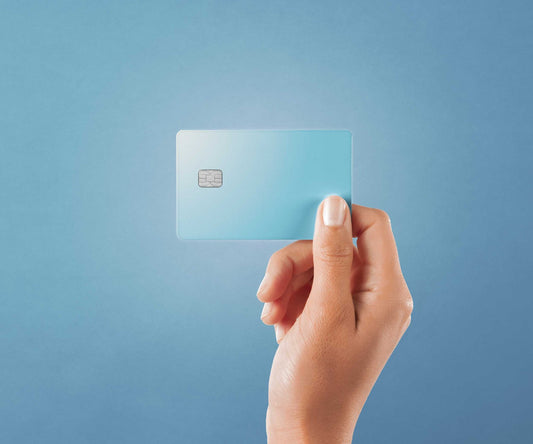 Watercolor sky blue design | credit card sticker | small chip | credit card skin for nursery and home wall decor.