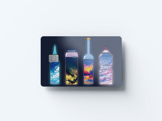 Watercolor sky drinks design | credit card sticker | small chip | credit card skin for nursery and home wall decor.