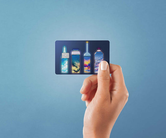 Watercolor sky drinks design | credit card sticker | small chip | credit card skin for nursery and home wall decor.