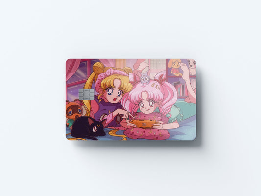 Watercolor sleepover playing games design | credit card sticker | small chip | credit card skin for nursery and home wall decor.