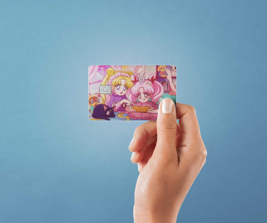 Watercolor sleepover playing games design | credit card sticker | small chip | credit card skin for nursery and home wall decor.