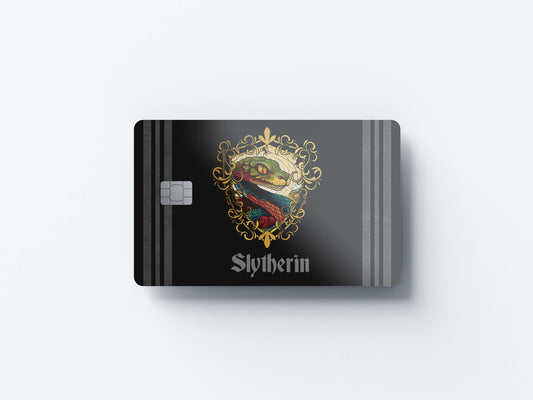 Watercolor slytherin design | credit card sticker | small chip | credit card skin for nursery and home wall decor.