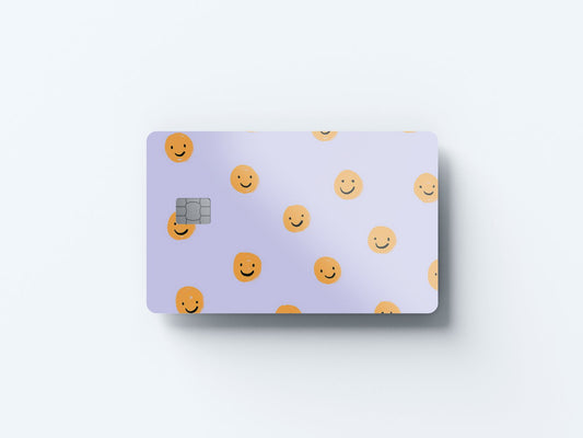 Watercolor smiley faces design | credit card sticker | small chip | credit card skin for nursery and home wall decor.