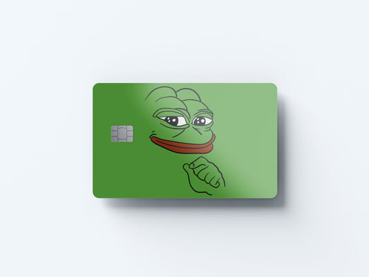 Watercolor smug frog design | credit card sticker | small chip | credit card skin for nursery and home wall decor.