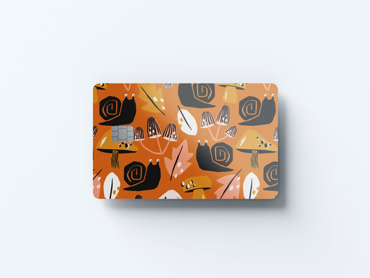 Watercolor snails design | credit card sticker | small chip | credit card skin for nursery and home wall decor.