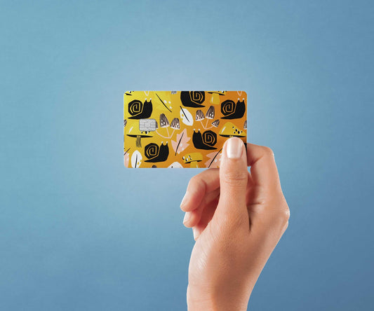 Watercolor snails design | credit card sticker | small chip | credit card skin for nursery and home wall decor.