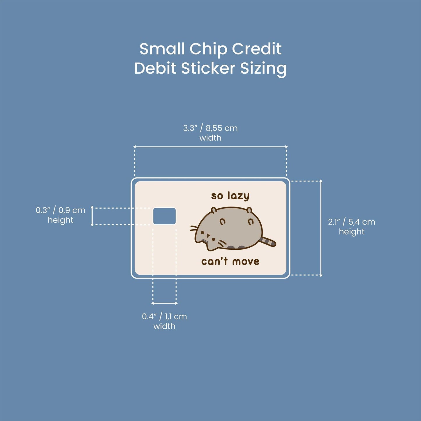 So Lazy Can't Move Design | Credit Card Sticker | Small Chip | Credit Card Skin