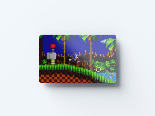 Watercolor sonic design | credit card sticker | small chip | credit card skin for nursery and home wall decor.