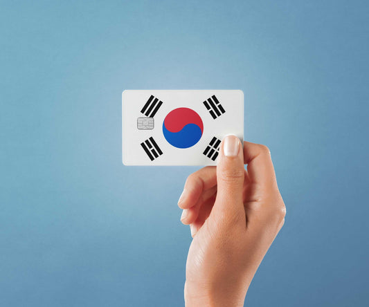 Watercolor south korea design | credit card sticker | small chip | credit card skin for nursery and home wall decor.