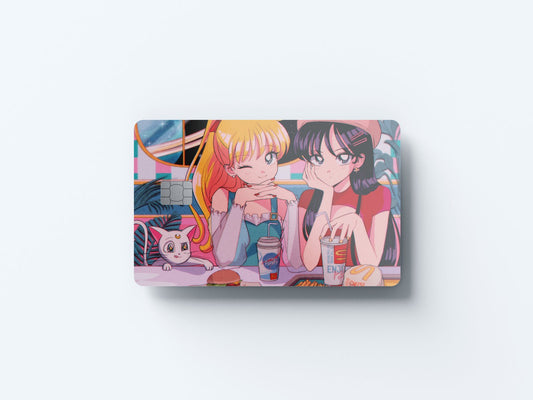 Watercolor space burger design | credit card sticker | small chip | credit card skin for nursery and home wall decor.