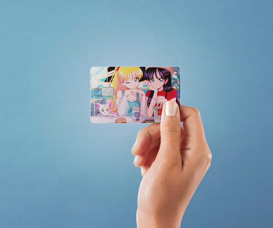 Watercolor space burger design | credit card sticker | small chip | credit card skin for nursery and home wall decor.
