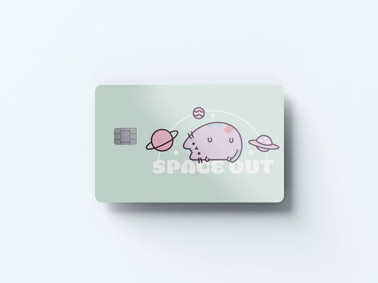 Watercolor spaced out design | credit card sticker | small chip | credit card skin for nursery and home wall decor.
