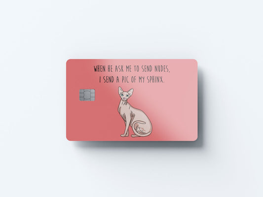 Watercolor sphinx send nudes design | credit card sticker | small chip | credit card skin for nursery and home wall decor.