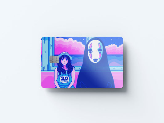 Watercolor spirited train design | credit card sticker | small chip | credit card skin for nursery and home wall decor.