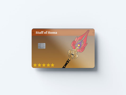 Watercolor staff of homa design | credit card sticker | small chip | credit card skin for nursery and home wall decor.