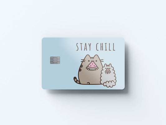Watercolor stay chill design | credit card sticker | small chip | credit card skin for nursery and home wall decor.