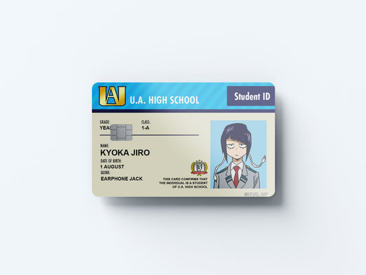 Watercolor student id kyoka jiro design | credit card sticker | small chip | credit card skin for nursery and home wall decor.