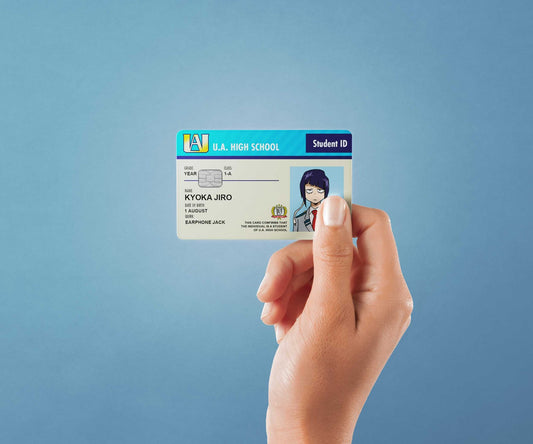 Watercolor student id kyoka jiro design | credit card sticker | small chip | credit card skin for nursery and home wall decor.