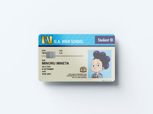 Watercolor student id minoru mineta design | credit card sticker | small chip | credit card skin for nursery and home wall decor.