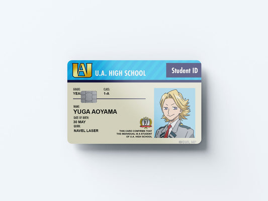 Watercolor student id yuga aoyama design | credit card sticker | small chip | credit card skin for nursery and home wall decor.