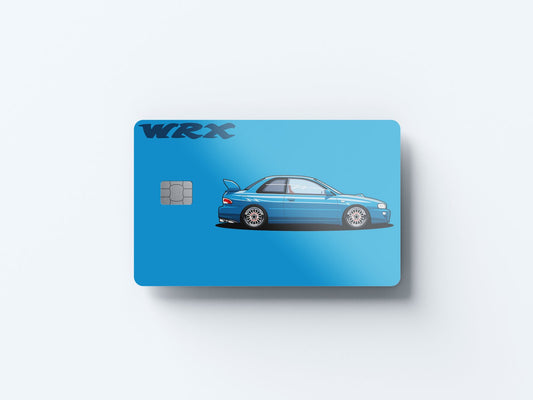 Watercolor subaru wrx design | credit card sticker | small chip | credit card skin for nursery and home wall decor.