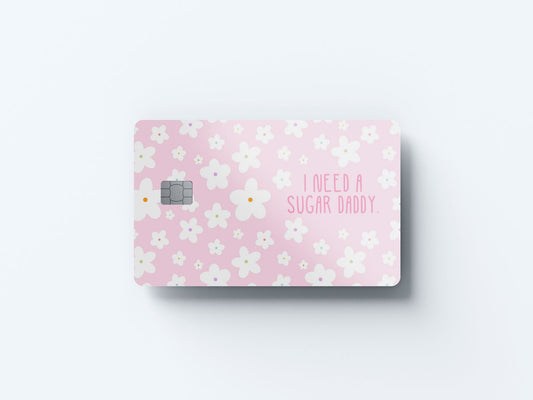 Watercolor sugar daddy design | credit card sticker | small chip | credit card skin for nursery and home wall decor.