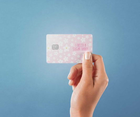 Watercolor sugar daddy design | credit card sticker | small chip | credit card skin for nursery and home wall decor.