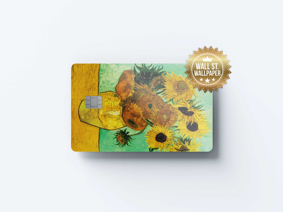 Sunflowers - Premium Vinyl Credit Card Skin Cover by Wonderwallsboutique