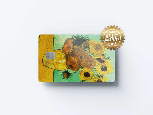 Sunflowers - Premium Vinyl Credit Card Skin Cover by Wonderwallsboutique
