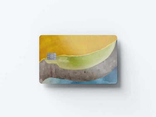 Watercolor sun grassland water design | credit card sticker | small chip | credit card skin for nursery and home wall decor.