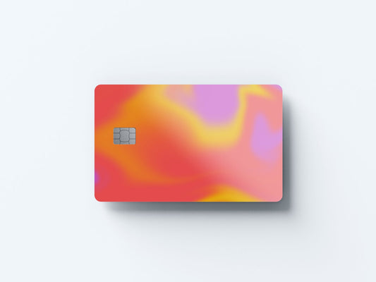 Watercolor sunset hues design | credit card sticker | small chip | credit card skin for nursery and home wall decor.