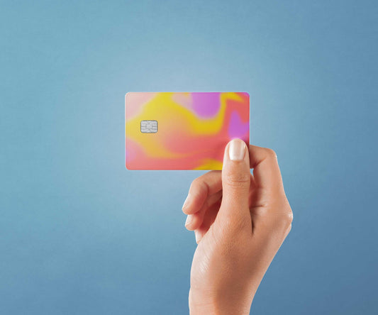 Watercolor sunset hues design | credit card sticker | small chip | credit card skin for nursery and home wall decor.