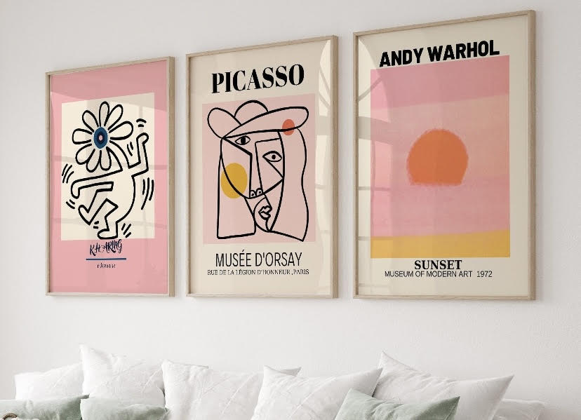 Gallery Wall Set: Andy Warhol & Picasso Pink Collection