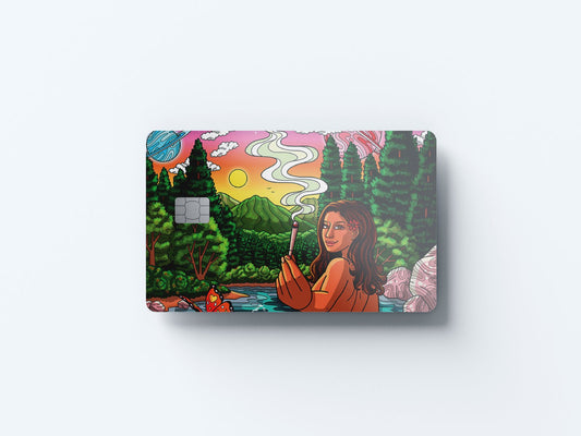 Watercolor sunset sherbet design | credit card sticker | small chip | credit card skin for nursery and home wall decor.