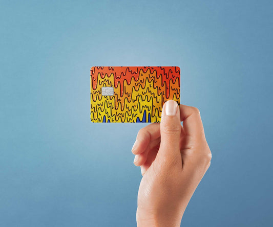 Watercolor sunset slime design | credit card sticker | small chip | credit card skin for nursery and home wall decor.