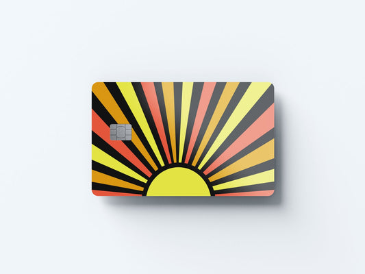 Watercolor sunshine design | credit card sticker | small chip | credit card skin for nursery and home wall decor.