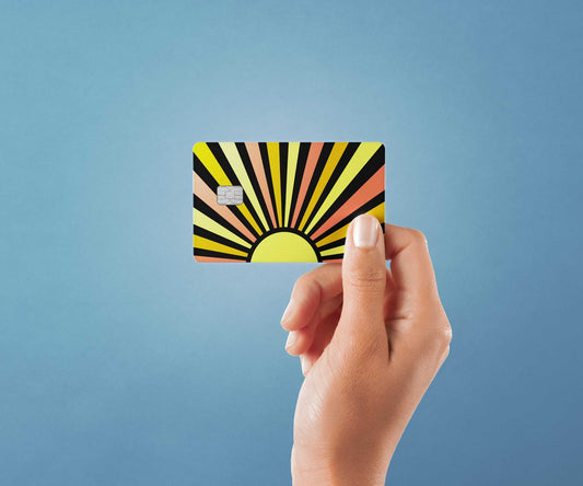 Watercolor sunshine design | credit card sticker | small chip | credit card skin for nursery and home wall decor.