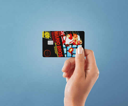 Watercolor super mario design | credit card sticker | small chip | credit card skin for nursery and home wall decor.