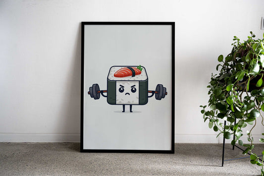 sushi weightlifting Asian Style Poster | Wall Art for Home & Office | High-Quality Print - High-Quality Visual Display