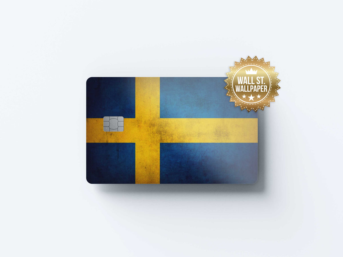 Sverige Flagga - Premium Vinyl Credit Card Skin Cover by Wonderwallsboutique