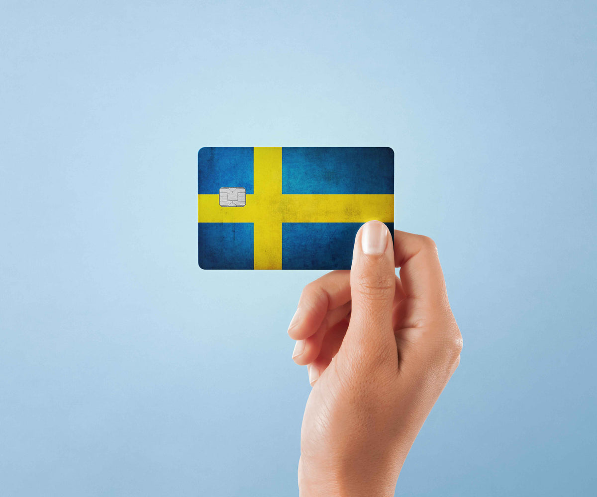 Sverige Flagga - Premium Vinyl Credit Card Skin Cover by Wonderwallsboutique