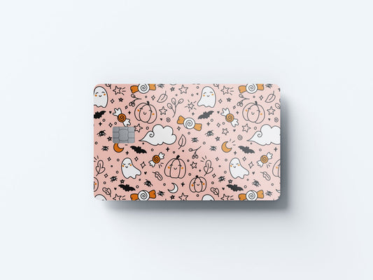 Watercolor sweet spooky design | credit card sticker | small chip | credit card skin for nursery and home wall decor.