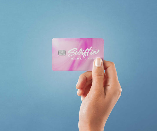 Watercolor swiftie bank card design | credit card sticker | small chip | credit card skin for nursery and home wall decor.